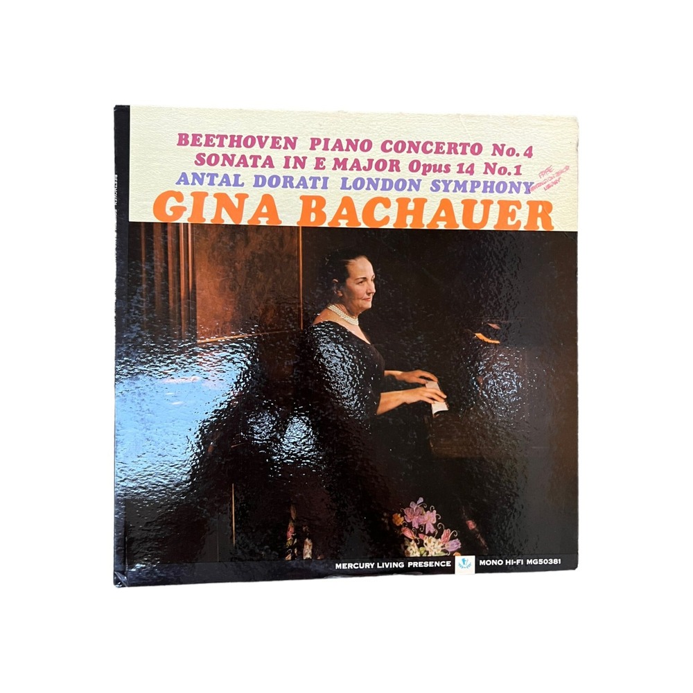 Mercury Records Beethoven LP Gina Bachauer 12" Black Good Classical Symphony